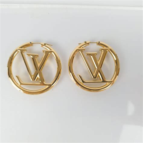 boucle d'oreille louis vuitton hoop|Louis Vuitton hoop earrings.